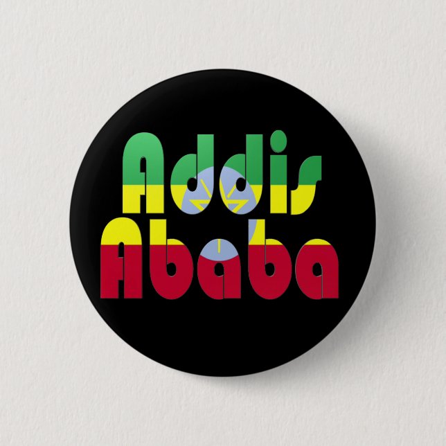 Badge Rond 5 Cm Addis Ababa, Ethiopie (Devant)