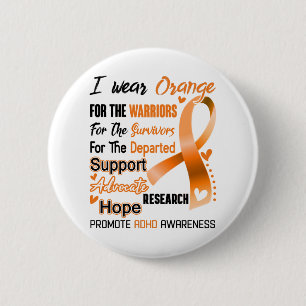 Badge Rond 5 Cm ADHD Awareness Month Ribbon Gifts