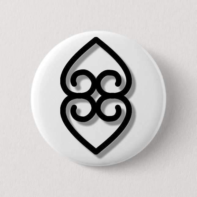 Badge Rond 5 Cm Adinkra - earth-BW (Devant)