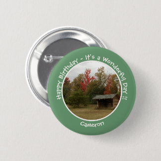 Badge Rond 5 Cm Adirondack Lean-to en automne Anniversaire Article