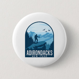 Badge Rond 5 Cm Adirondack Mountain Escalade Randonnée Montagnard
