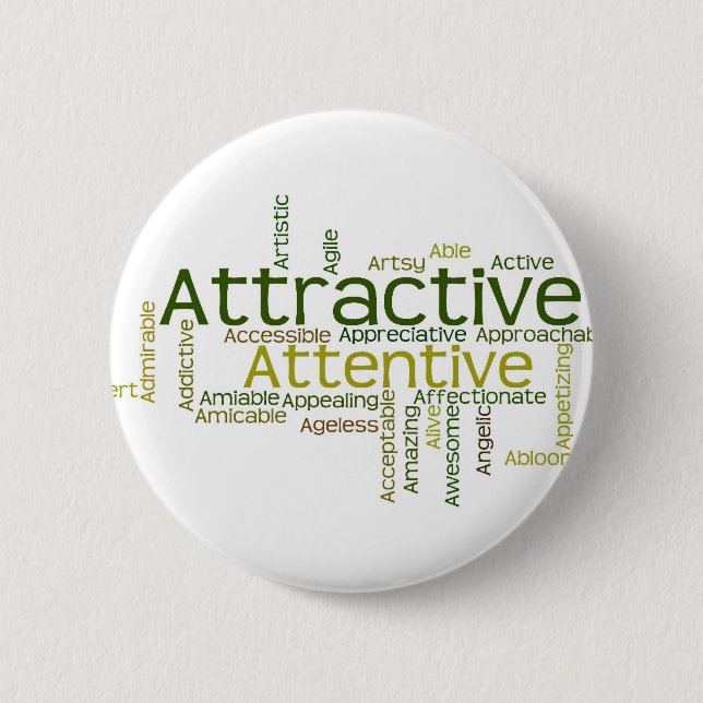 Badge Rond 5 Cm Adjectifs pour se décrire débuts avec A (Devant)