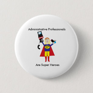 Badge Rond 5 Cm Administratif Professionnel Funny Héros Personnali