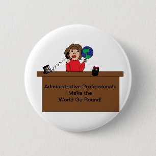 Badge Rond 5 Cm Administratif Professionnel World Cute Personnalis