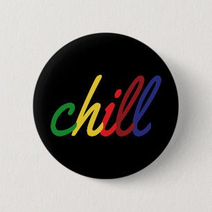 Badge Rond 5 Cm Ado Fille Chill Couleurs rétro