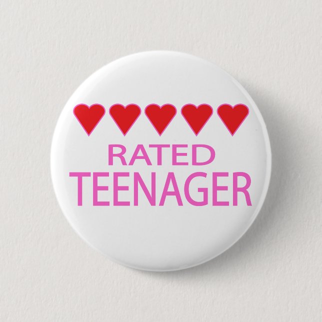 Badge Rond 5 Cm Adolescent à cinq cœurs (Devant)