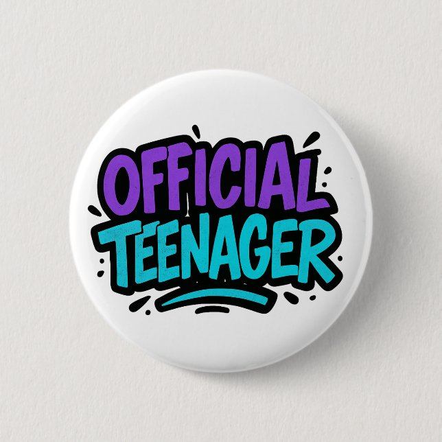 Badge Rond 5 Cm Adolescent officiel - Fun 13ème anniversaire pour  (Devant)