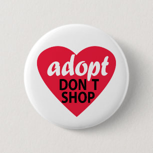Badge Rond 5 Cm Adopt ne font pas des emplettes