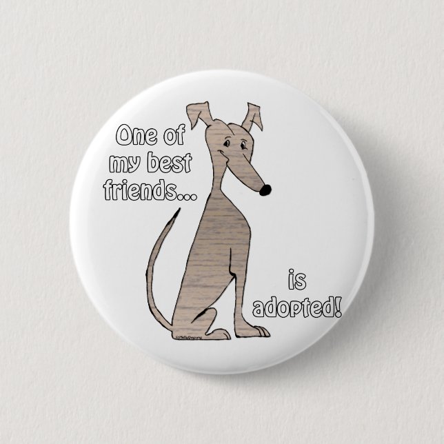 Badge Rond 5 Cm Adopted~RedBrindle (Devant)