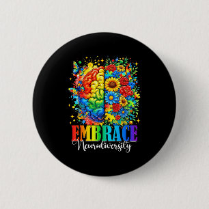 Badge Rond 5 Cm Adopter la neurodiversité cerveau autisme sensibil