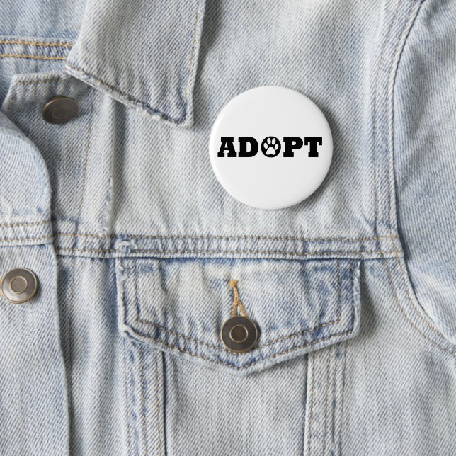Badge Rond 5 Cm Adopter les animaux (En situation)