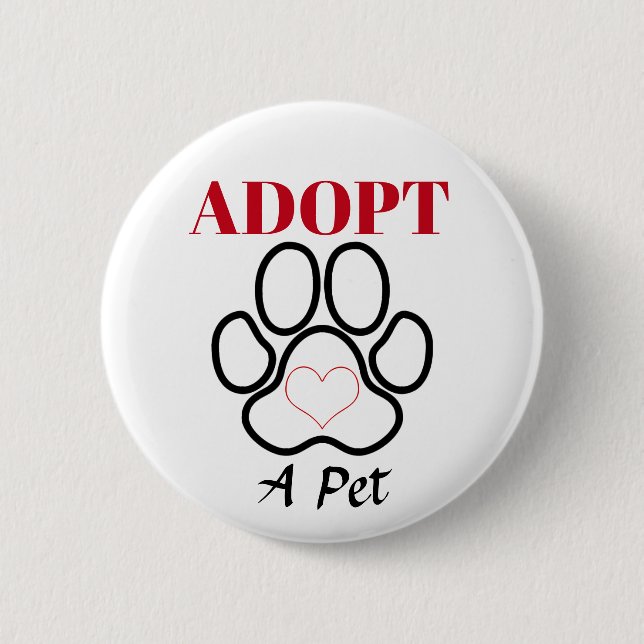 Badge Rond 5 Cm Adopter un animal (Devant)