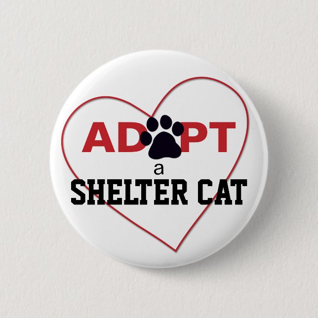 Badge Rond 5 Cm Adopter un chat de protection (Devant)
