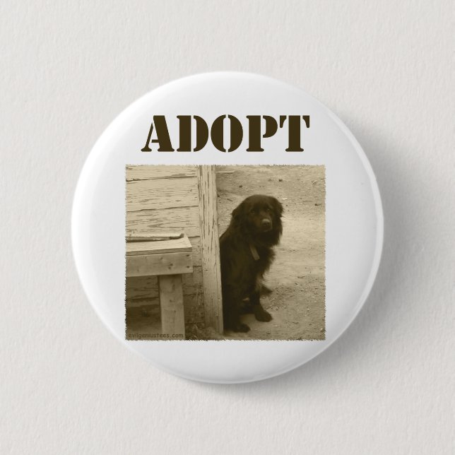 Badge Rond 5 Cm Adoptez le chien égaré (Devant)