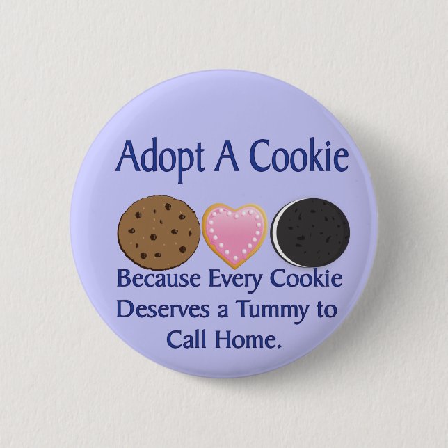Badge Rond 5 Cm Adoptez un bouton de biscuit (Devant)