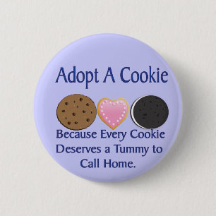Badge Rond 5 Cm Adoptez un bouton de biscuit