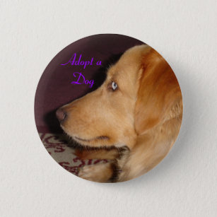 Badge Rond 5 Cm Adoptez un bouton de chien