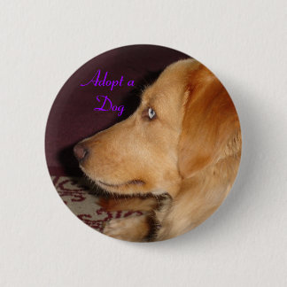 Badge Rond 5 Cm Adoptez un bouton de chien