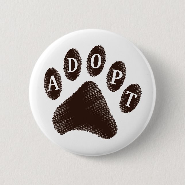 Badge Rond 5 Cm Adoption animale (Devant)