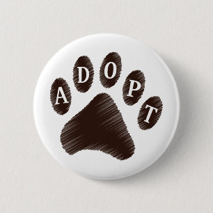 Badge Rond 5 Cm Adoption animale
