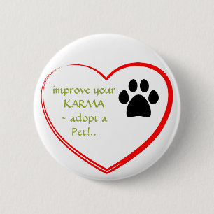 Badge Rond 5 Cm Adoption d'animal familier