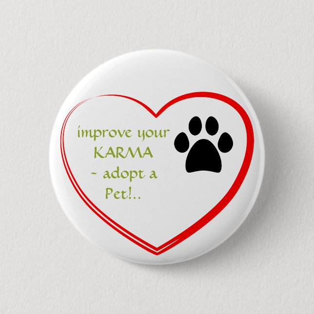 Badge Rond 5 Cm Adoption par les animaux (Devant)