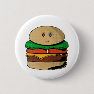 Badge Rond 5 Cm Adorable Burger mignon Hamburger Kawaii