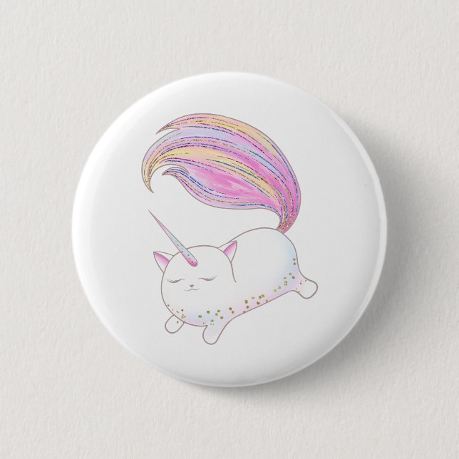 Badge Rond 5 Cm Adorable Caticorn (Devant)