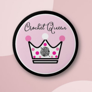 Badge Rond 5 Cm Adorable Crochet cadeau Queen