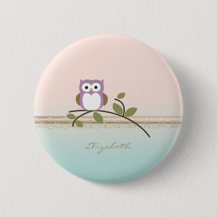 Badge Rond 5 Cm Adorable Girly Cute Owl