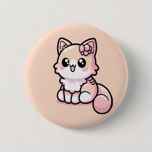 Badge Rond 5 Cm Adorable Kawaii Kitty
