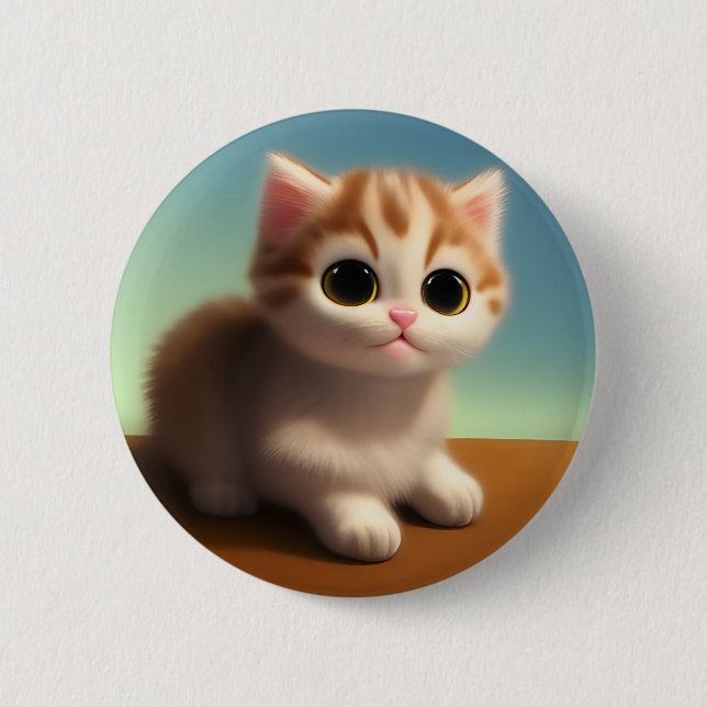 Badge Rond 5 Cm Adorable Kitten (Devant)