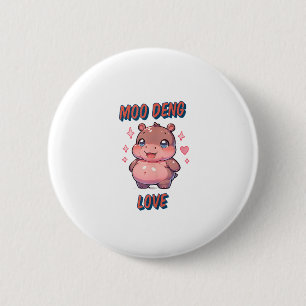 Badge Rond 5 Cm adorable Moo Deng bébé gros hippopotamus Tank T