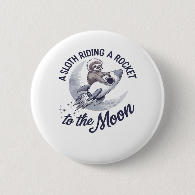 Badge Rond 5 Cm Adorable Parcours d'astronaute (Devant)