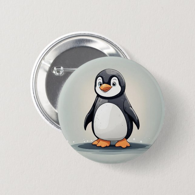 Badge Rond 5 Cm adorable petit pingouin (Devant & derrière)