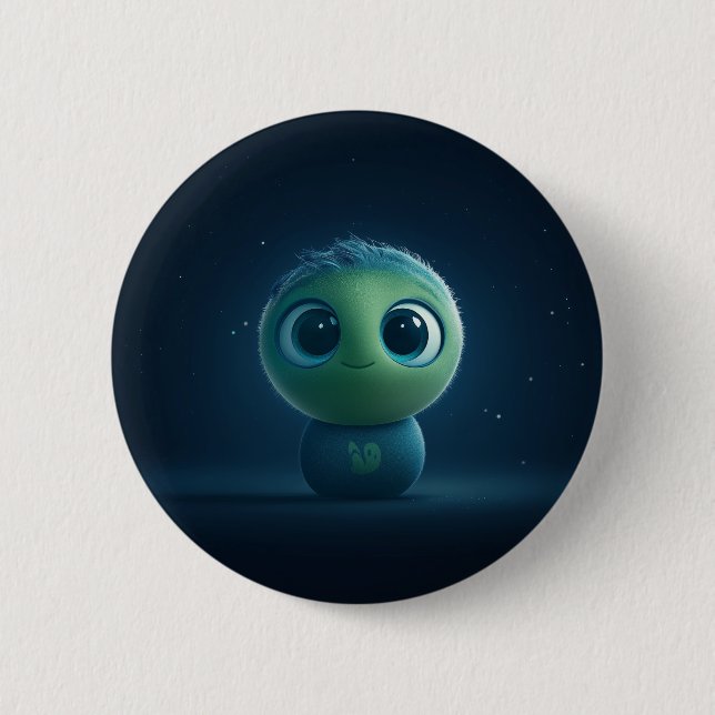 Badge Rond 5 Cm Adorable Pixar Inspiré Fuzzy Creature Wall Art (Devant)
