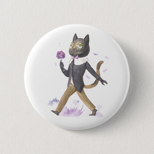 Badge Rond 5 Cm Adorable Stardust le bouton de chat (Devant)