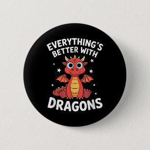 Badge Rond 5 Cm Adulte Dragon Adulte Ou Enfants Garçons Filles Dra
