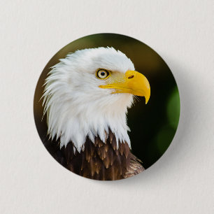 Badge Rond 5 Cm Adulte patriotique Adult American Bald Eagle
