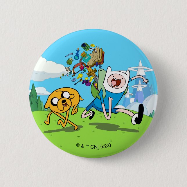 Badge Rond 5 Cm Adventure Time | Finn's Backpack Adventure Gear (Devant)