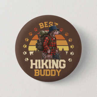 Badge Rond 5 Cm Adventurous American Hairless Terrier Hiker 