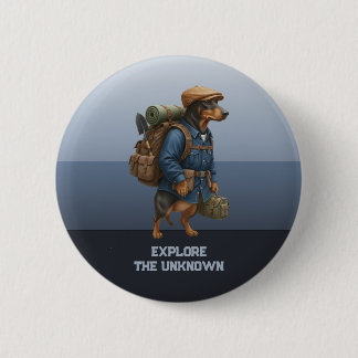 Badge Rond 5 Cm Adventurous Dachshund Hiker Home Is Where My Pack