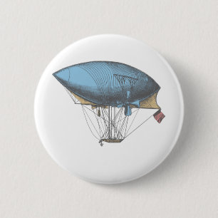 Badge Rond 5 Cm Aéronef Vintage coloré
