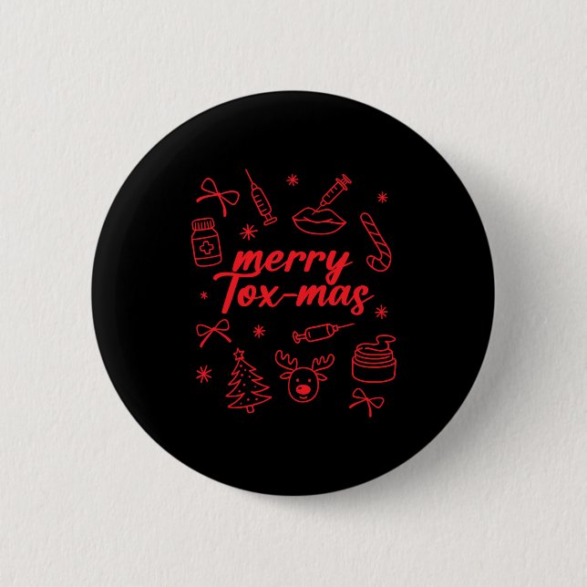 Badge Rond 5 Cm Aesthetic Nurse Injector Botox Er Xmas Merry Tox-m (Devant)