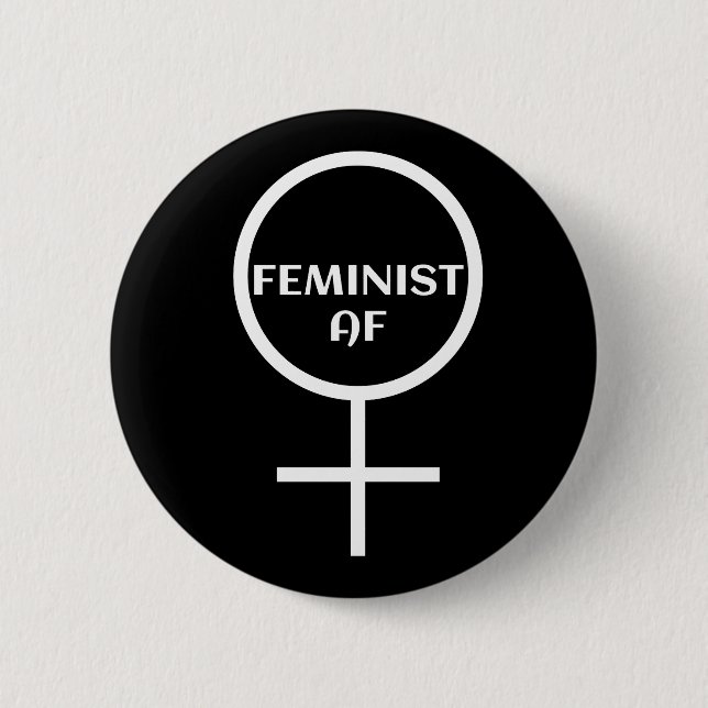 BADGE ROND 5 CM AF FÉMINISTE (Devant)