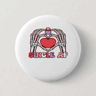 Badge Rond 5 Cm Af Skeleton Mains Valentines Classic