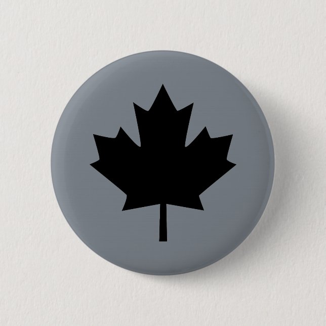 Badge Rond 5 Cm Affichage de Canadian Black Maple Leaf (Devant)