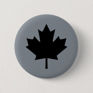 Badge Rond 5 Cm Affichage de Canadian Black Maple Leaf