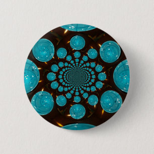 Badge Rond 5 Cm Affichage éclatant des lumières cyanes Kaleidoscop