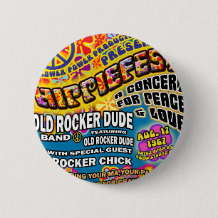Badge Rond 5 Cm Affiche de concert de Hippiefest